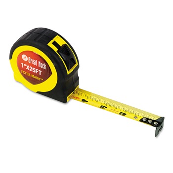  | Great Neck 95005 ExtraMark 1 in. x 25 ft. Steel Power Tape - Orange/Black