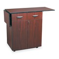 Refreshment Stations | Safco 8962MH 32.5 in. to 56.25 in. x 20.5 in. x 38.75 in. 1 Drawer 3 Shelves Engineered Wood Hospitality Cart with Drop Leaves - Mahogany image number 1