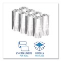 Low-Density Trash Bags | Boardwalk H5645TCKR01 23 Gallon 0.9 mil 28 in. x 45 in. Perforated Roll Linear Low Density Can Liners - Clear (25 Bags/Roll, 8 Rolls/Carton) image number 5