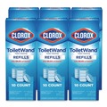 Toilet Brushes | Clorox CLO31620 ToiletWand Toilet Cleaning Scrubbing Pads Refills - Blue/White (6/Carton) image number 0