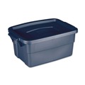 Office Boxes & Bins | Rubbermaid RMRT030003 10.63 in. x 15.69 in. x 7 in. 3 gal. Roughneck Storage Box - Dark Indigo Metallic image number 0