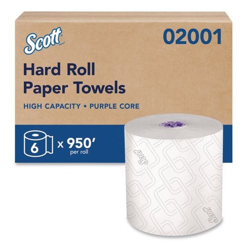Perforated Roll & Hand Towels | Scott 02001 8 in. x 950 ft. 1-Ply Essential High Capacity Hard Roll Towel - White (6 Rolls/Carton) image number 0