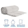 Drawstring & Kitchen Bags | Boardwalk BWK1DK100 13 Gallon 24 in. x 28 in. Drawstring Kitchen Bags - White (50 Bags/Roll, 2 Rolls/Carton) image number 3