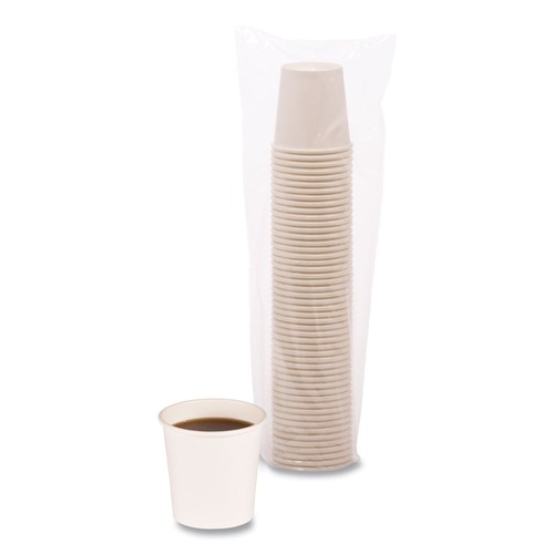 Cups | Boardwalk BWKWHT4HCUP 4 oz. Paper Hot Cups - White (20 Cups/Sleeve, 50 Sleeves/Carton) image number 0
