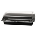 Perforated Roll & Hand Towels | SOLO 846612-PS94 Creative Carryouts 7.87 in. x 5.4 in. x 2.1 in. 24 oz. Hinged Plastic Hot Deli Boxes - Black/Clear (200/Carton) image number 3