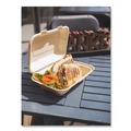Food Containers & Lids | Vegware VW-HC96NFA 6.1 in. x 9 in. x 2.9 in. Nourish Molded Fiber Compostable Sugarcane Takeout Containers - Natural (200/Carton) image number 5