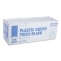 Perforated Roll & Hand Towels | AmerCareRoyal RP147BK 6 in. Plastic Sword Picks - Black (10000/Carton) image number 1