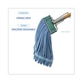 Mop Heads | Boardwalk BWKMWTMB Microfiber Looped-End Wet Mop Head - Medium, Blue image number 3