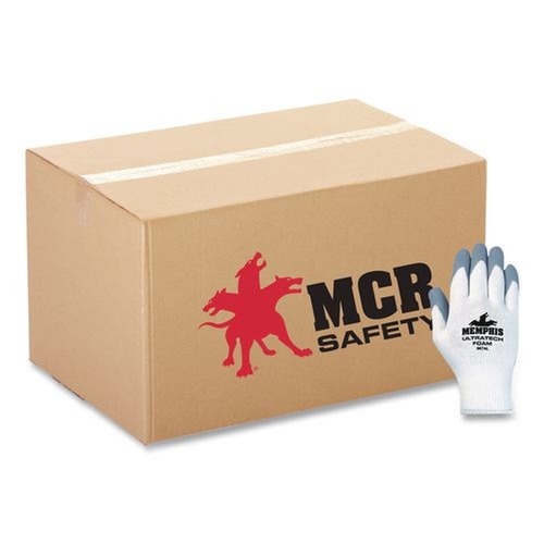 Work & Welding Gloves | MCR Safety 9674XL Ultra Tech Foam Seamless Nylon Knit Gloves - X-Large, White/Gray (1 Dozen) image number 0