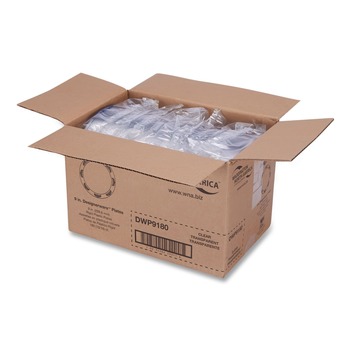 WNA WNA DWP9180 9 in. Diameter Designerware Plastic Plates - Clear (10 Pack, 18 Packs/Carton)