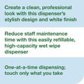 Towel Dispensers | Tork 192851 10.04 in. x 10.73 in. x 13.18 in. Centerfeed Wet Wipe Dispenser - White image number 4