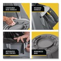 Indoor Waste Receptacles | Rubbermaid Commercial FG264360BLA 44 gal. Vented Round Plastic Brute Container - Black image number 7