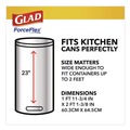 Drawstring & Kitchen Bags | Glad 22541 ForceFlex Kitchen Drawstring Trash Bags, Drawstring, 13 gal, Unscented, 23.47 x 25.38, White, 110 Bags/Box, 3 Boxes/Carton image number 9