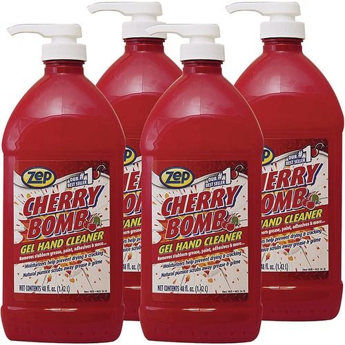 Hand Soaps | Zep Commercial ZUCBHC484 48 oz. Cherry Bomb Gel Hand Cleaner - Cherry Scent (4/Carton) image number 0
