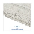 Mop Heads | Boardwalk BWK1636 36 in. x 5 in. Disposable Cotton/Synthetic Dust Mop Head with Sewn Center Fringe - White image number 4