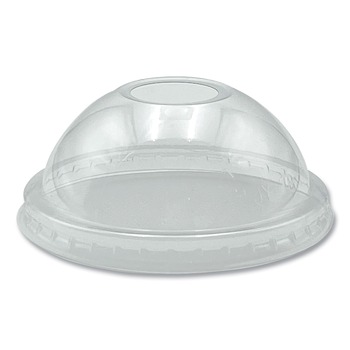 BEVERAGEWARE | Boardwalk BWKPET910DOMEPK 9 oz. to 10 oz. PET Cold Cup Dome Lids - Clear (100/Pack)