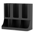 Condiment Organizers | Mind Reader UPRIGHT6BLK 11.5 in. x 6.5 in. x 15 in. 6-Section Flume Upright Coffee Condiment/Cup Organizer - Black image number 1