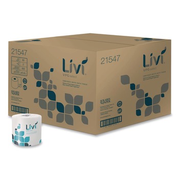  | Livi VPG Select 21547 4.06 in. x 3.75 in. 2-Ply Septic-Safe Bath Tissue - White (80/Carton)