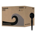 Disposable Spoons | Boardwalk BWKSOUPHWPSBLA Heavyweight Polystyrene Soup Spoons - Black (1000/Carton) image number 0