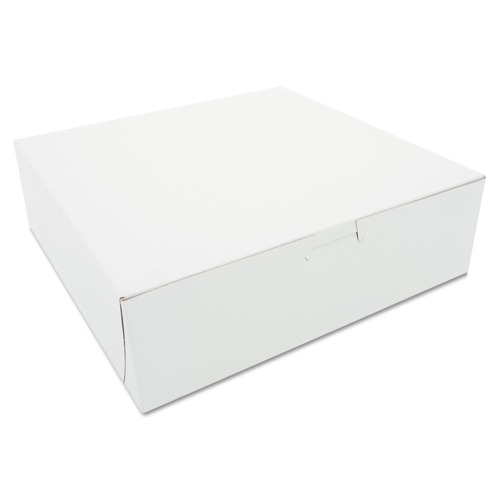 Bakery Boxes & Containers | SCT SCH 0971 10 in. x 10 in. x 3 in. Bakery Boxes - White (200/Carton) image number 0