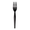 Disposable Forks | Boardwalk BWKFORKHWBLA Heavyweight Polystyrene Plastic Fork Cutlery - Black (1000/Carton) image number 1
