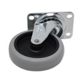 Casters & Wheels | Rubbermaid Commercial FG1011L20000 4 in. Wheel Swivel Mount Plate Non-Marking Plate Casters - Black/Gray/Silver image number 1