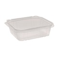 Food Storage Containers & Lids | Pactiv Corp. TEHL7X624 7.25 in. x 6.37 in. x 2 in. 24 oz. EarthChoice Tamper Evident Recycled Hinged Lid Deli Container - Clear (231/Carton) image number 0