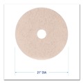 Floor Pads-Cleaning, Buffing & Polishing | Boardwalk BWK4021NHE 21 in. Diameter Natural Hog Hair Burnishing Floor Pads - Tan (5/Carton) image number 4