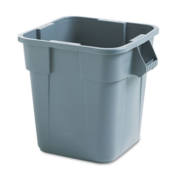 Rubbermaid Commercial FG352600GRAY 28 Gallon Polyethylene Square Brute Container - Gray