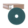 Floor Pads-Stripping | Boardwalk BWK4017GRE 17 in. Diameter Heavy-Duty Scrubbing Floor Pads - Green (5/Carton) image number 1