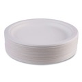 Plates | Eco-Products EP-P013NFA Vanguard 9 in. diameter Renewable and Compostable Sugarcane Plates - White (500/Carton) image number 7