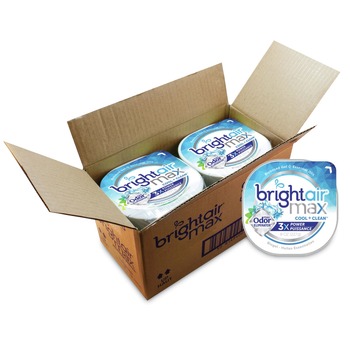 BRIGHT Air 900437 8 oz. Jar Max Odor Eliminator Air Freshener - Cool and Clean (6/Carton)