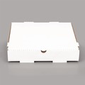 Pizza Boxes | Karat FP-PBF12W 12 in. x 12 in. x 1.97 in. Corrugated Paper Boxes - White/Brown (50/Bundle) image number 6