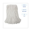 Mop Heads | Boardwalk BWK2016R #16 Cut-End Standard Head Rayon Fiber Mop Head - White (12/Carton) image number 4