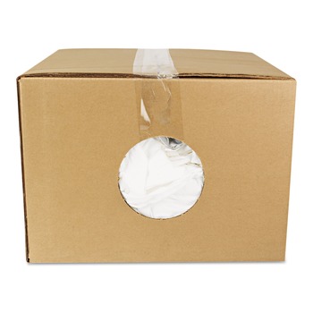 HOSPECO 455-25 New Bleached T-Shirt Rags - White (1/Carton)