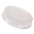 Food Containers & Lids | Handi-Foil 2012DL 16 in. Diameter Round Embossed Plastic Dome Lid Fits 212/213 - Clear (25/Carton) image number 3