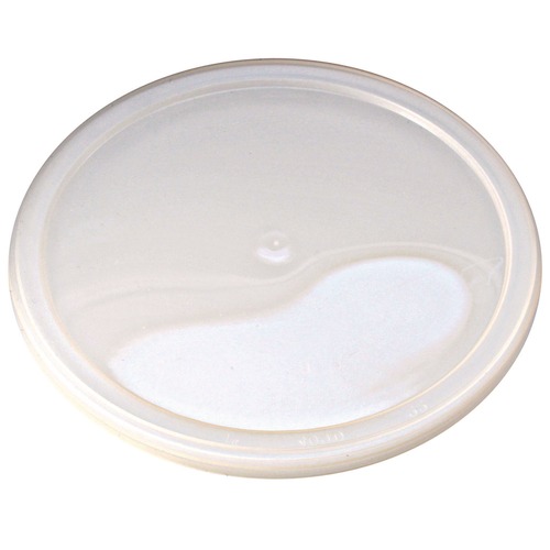 Food Storage Containers & Lids | Fabri-Kal 000000000009505261 4.6 in. Diameter Pro Kal Polyethylene Flush Fill Round Plastic Deli Lids - Clear (500/Carton) image number 0