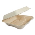 Food Containers & Lids | World Centric TO-SC-U85-3-LFP 7 in. x 8.3 in. x 3.2 in. Paper Fiber Hinged Containers - Natural (300/Carton) image number 0
