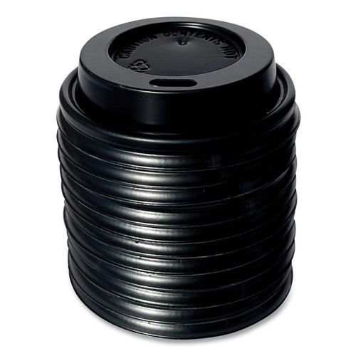 Cup Lids | Boardwalk BWKHOTBL4 Plastic Hot Cup Lids Fits 4 oz. Cup - Black (1000/Carton) image number 0