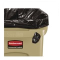 Indoor Waste Receptacles | Rubbermaid Commercial FG354060BEIG 23 Gallon Rectangular Plastic Slim Jim Receptacle with Venting Channels - Beige image number 4