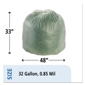 Repro Trash Bags | Stout by Envision E3348E85 32 Gallon 0.85 mil 33 in. x 48 in. EcoSafe-6400 Bags - Green (50/Box) image number 7