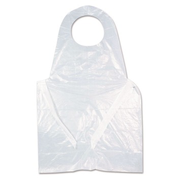 AmerCareRoyal RPA20 28 in. x 46 in. 1 mil Heavyweight Poly Aprons - One Size Fits All/White (500/Carton)