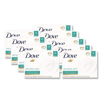 Dove CB613789 4.5 oz. Sensitive Skin Bath Bar - Unscented (72/Carton)