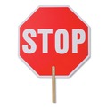 Signs & Sign Holders | Tatco 17520 18 in. Red/White Face White Graphics Handheld Stop Sign image number 0