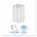 Low-Density Trash Bags | Boardwalk H8046HWKR01 40 in. x 46 in. 45 gal. 0.6 mil Low-Density Waste Can Liners - White (100/Carton) image number 3