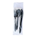 Cutlery Kits | Boardwalk BWK4KITBLPP 4-Piece Mediumweight Cutlery Kit - Black (250/Carton) image number 1