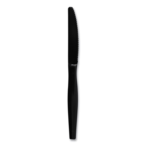 Disposable Knives | Boardwalk BWKKNIFEHWBLA Heavyweight Polystyrene Knife Cutlery - Black (1000/Carton) image number 0