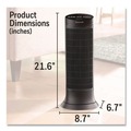 Heaters | Honeywell HCE322V 750 - 1500 Watts 10-1/8 in. x 8 in. x 23-1/4 in. Digital Tower Heater - Black image number 4