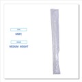 Disposable Knives | Boardwalk BWKKNIFEIW Mediumweight Wrapped Polypropylene Cutlery Knives - White (1000/Carton) image number 6