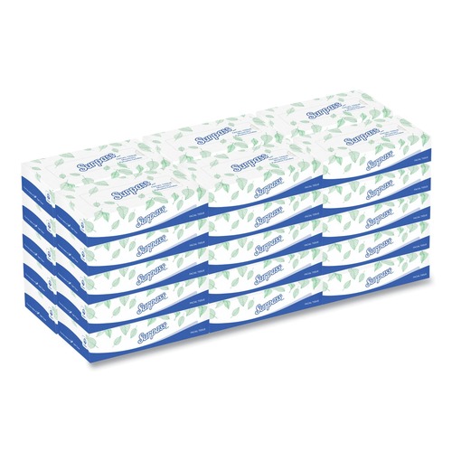 Facial Tissues | Surpass 21340 2-Ply Flat Box Facial Tissue for Business - White (100 Sheets/Box, 30 Boxes/Carton) image number 0